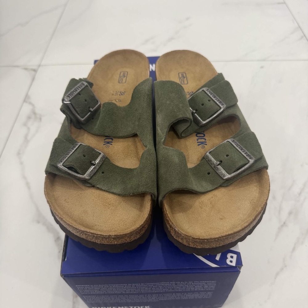 Birkenstock Arizona Army Green Suede Women’s Size 39, 38 Available - Picture 7 of 11